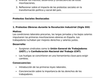 Ejemplos de Protestas Sociales - A-Level Spanish Lesson