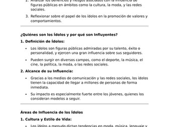 La Influencia de los Ídolos - A-Level Spanish Lesson