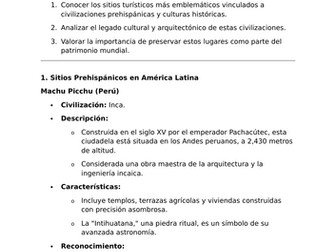 Sitios Turísticos y Civilizaciones Prehispánicas - A-Level Spanish Lesson