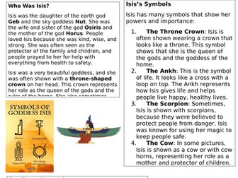 Egyptian Gods fact files