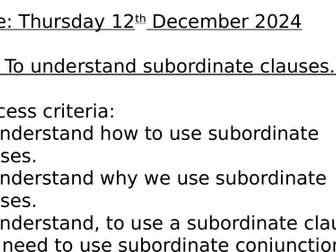 Subordinating clauses