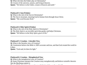 Flash cards - Edexcel spec B - Religious Studies - Islam and Christianity