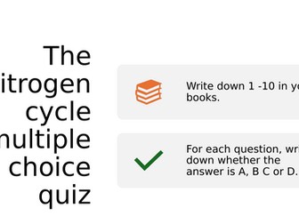 Edexcel IGCSE Biology nitrogen cycle quiz