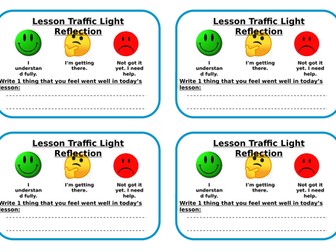 Traffic light self-reflection cards