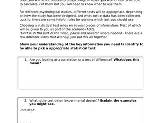 AQA Psychology statistical tests