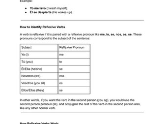 Spanish Reflexive Verbs Masterclass (all tenses for GCSE)