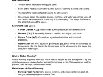 The Greenhouse Effect & Global Warming Facts