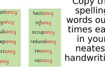 Year 5 Handwriting autumn term PowerPoint slides