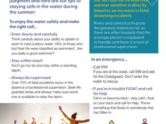 Summer Water Safety Advice Poster