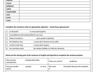 GCSE Spanish: El medioambiente / the environment