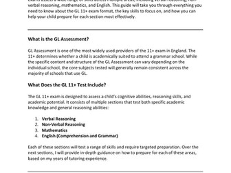 Guide to GL 11 Plus Exam for Parents and Tutors