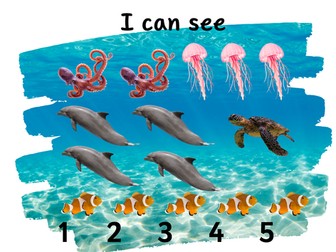 Sea animal themed counting mat