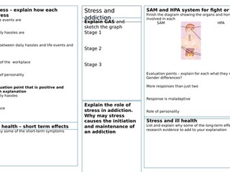 Applied psychology unit 3 Stress revision topic B2