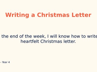 Christmas Letter Writing Task - Gratitude