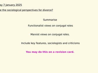 Sociological perspectives - divorce