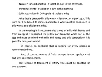 A scheme for the treatment of HMPV virus-medicine research