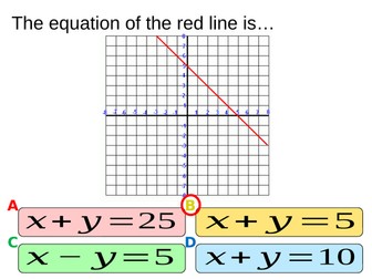 Quizzes on straight line graphs and coordinates