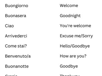greetings in italian worksheet - easy italian greetings
