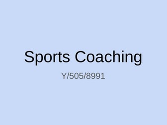 NCFE Level 1 in Sport - Sports Coaching Powerpoint