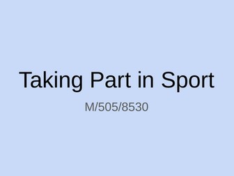 NCFE in Sport - Taking part in sport PowerPoint