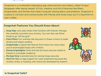 Snapchat Safety Worksheet
