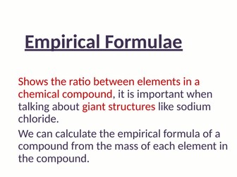 Empirical formula and molecular formula