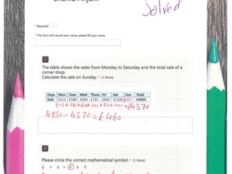 Solved Functional Skills Maths L1 Numbers Test