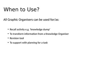 Graphic Organisers (Templates, Examples and Explanations)