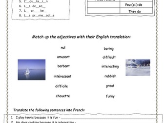 Leisure activities revision