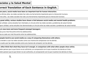 A Level Spanish: Social Media Worksheet