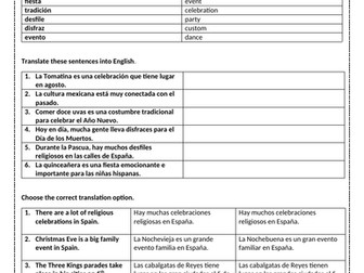 GCSE Spanish: Customs, Festivals and Celebrations