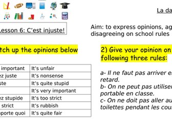 Module 3 Unit 2 C'est injuste Edexcel GCSE French 2024