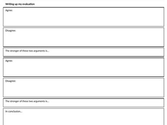 GCSE D question structure and planning sheet