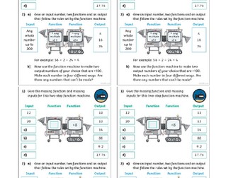 Y6 Algebra - function machines