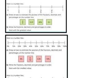 Maths ordering fractions, decimals, percentages