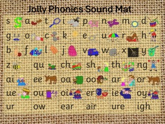 Jolly phonics sound mat with hessian background