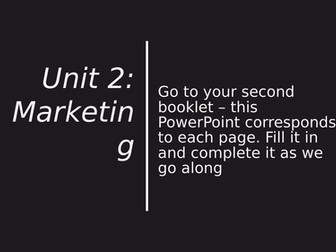 OCR GCSE Business Units 2 - Marketing