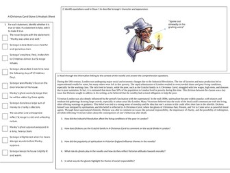 A Christmas Carol Stave 1 A3 sheet