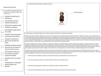 Macbeth A3 revision sheet