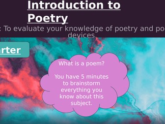 KS3 Introduction to Poetry