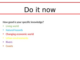 Year 11 AO1 retrieval and starter tasks