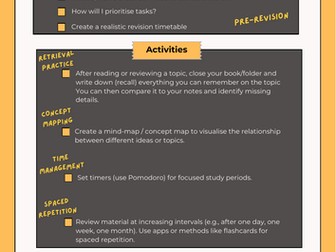 Revision Checklist (Metacognitive)