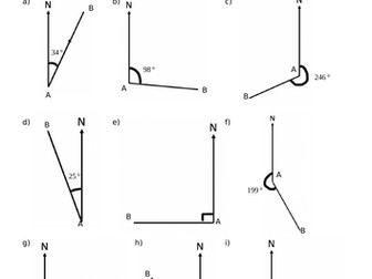 Introductory Three-Figure-Bearings Worksheet