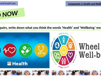 BTEC TECH AWARD LEVEL 1 / 2 (2022) HEALTH AND SOCIAL CARE: COMPONENT 3 LEARNING AIM A