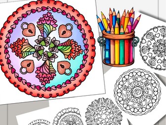 Valentine's Day Coloring Pages Mandala