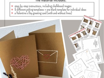 Art Project: Valentine's Day Card: Pin Pricking and Sewing 