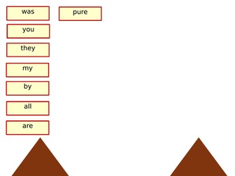 Little Wandle phase 3 tricky words castle matching activity