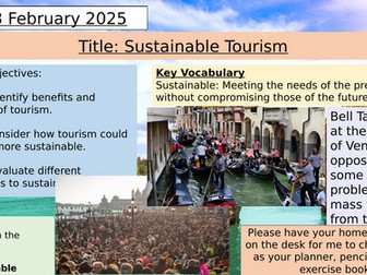 KS3 Sustainable Tourism Lesson