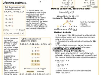 Decimals Knowledge Organiser