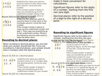 Rounding and Estimation Knowledge Organiser